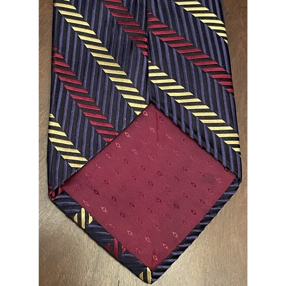 Studio Fumagalli’s Red Blue Gold 100% Imported Silk Men’s Neck Tie Made In Usa - Picture 3 of 10